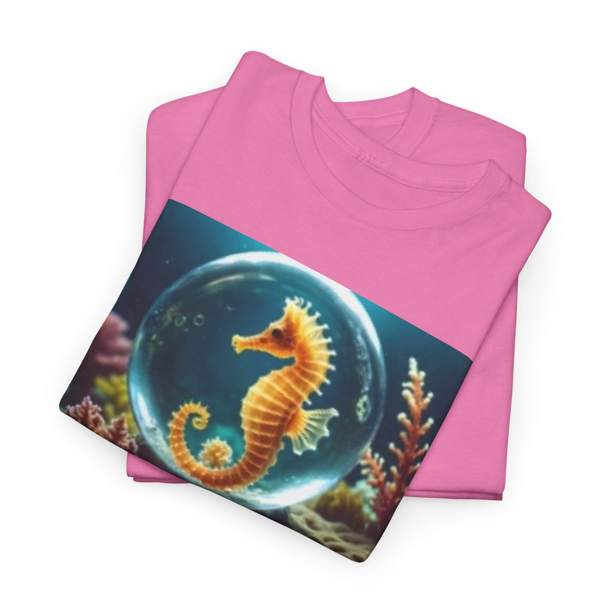 Seahorse Bubble & Facts T‑Shirt — Cute Marine Life Graphic Tee