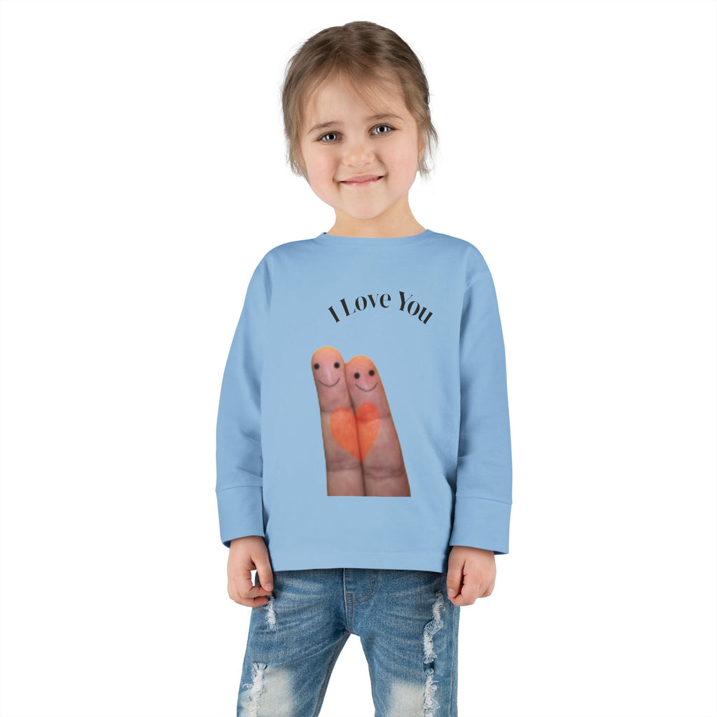 Toddler Tee — Cute Finger Friends I Love You Graphic Long-Sleeve Shirt