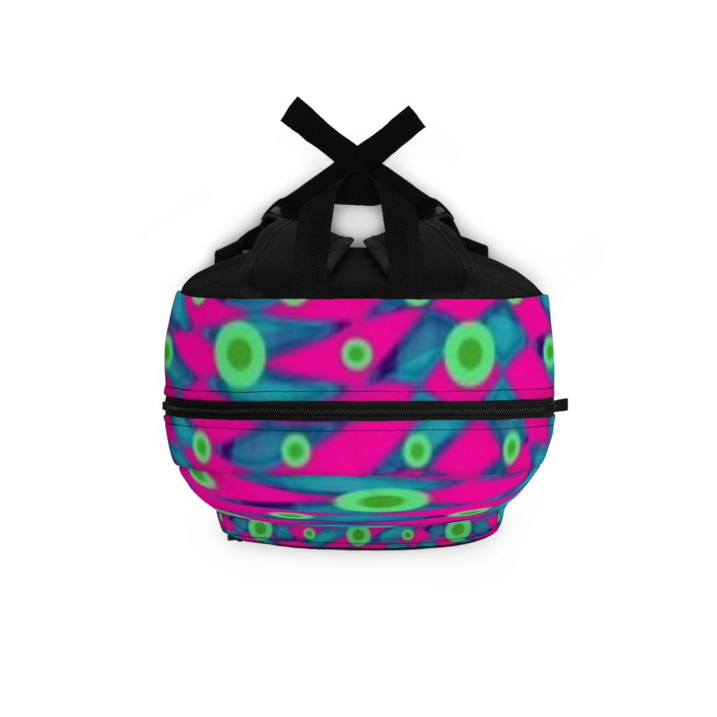 Backpack — Neon Retro Geometric Print School Backpack