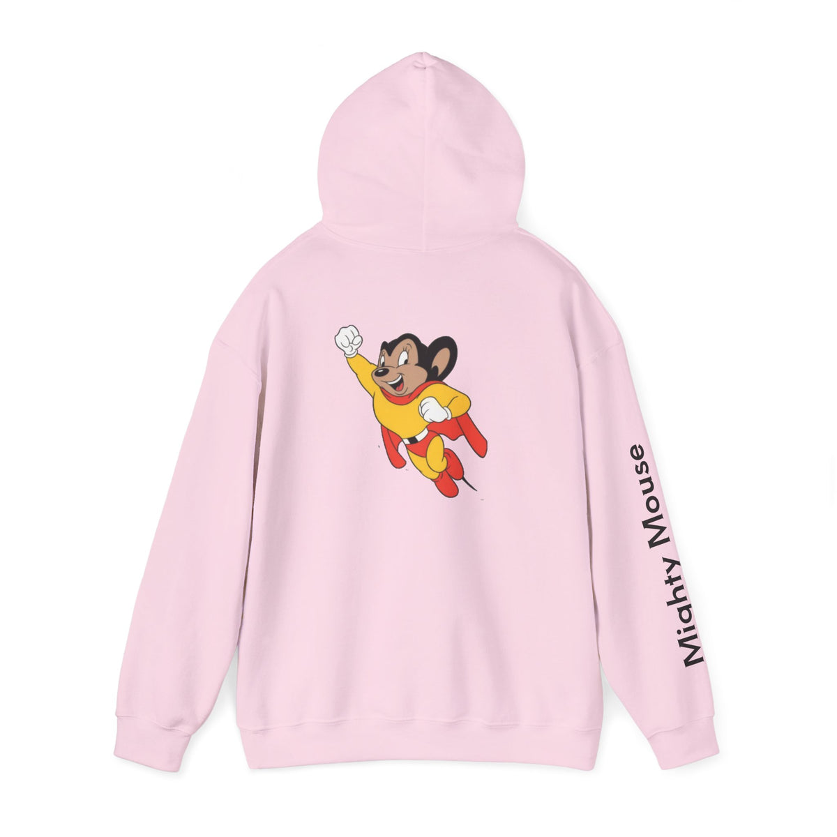 Cartoon Mouse Superhero Hoodie — Retro Flying Mouse Graphic Sweatshirt