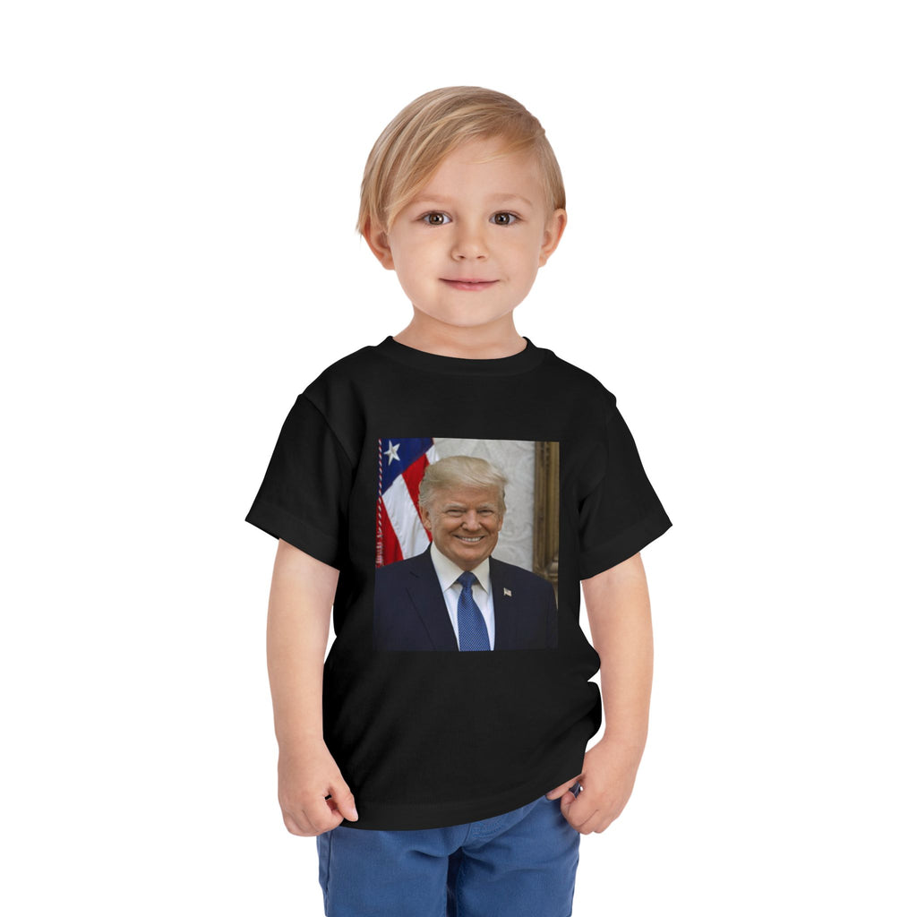 Toddler Tee with Patriotic Portrait & Flag Graphic