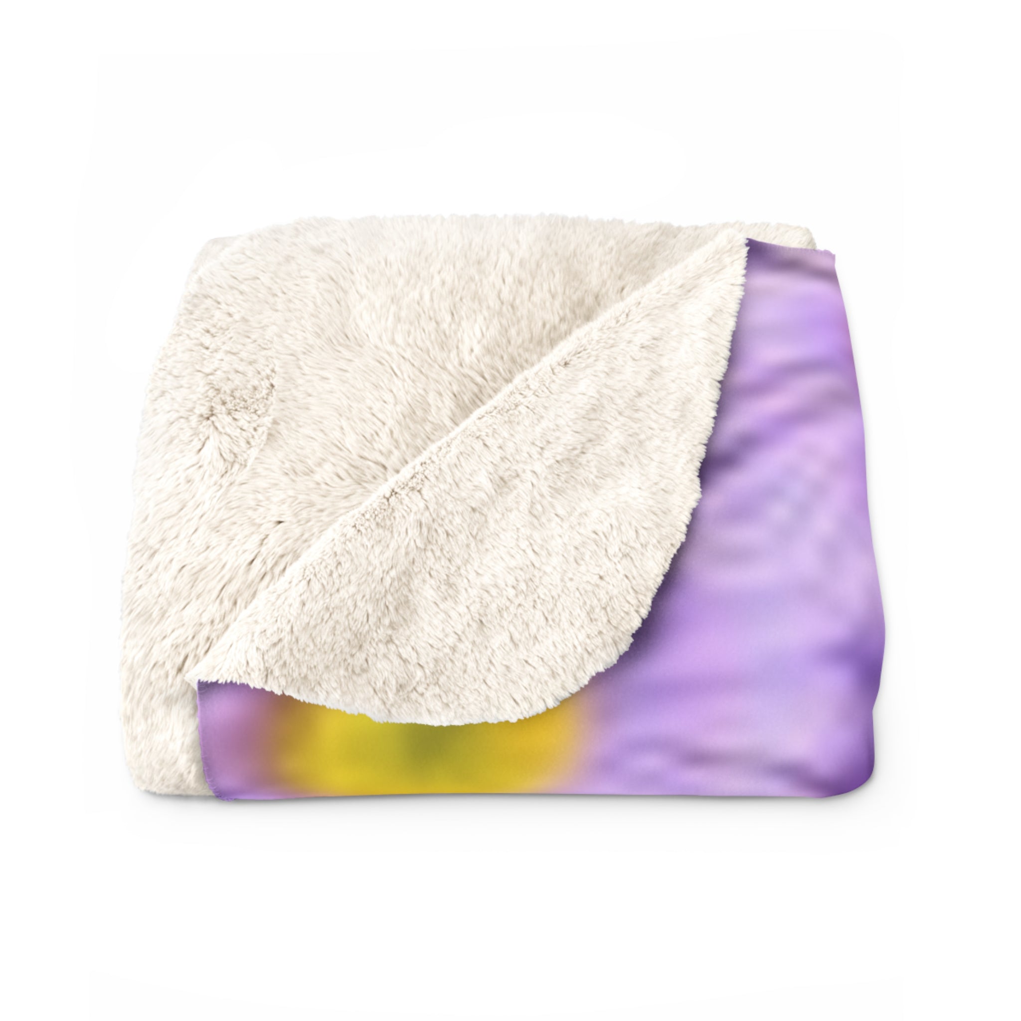 Purple Daisy Kaleidoscope Sherpa Blanket