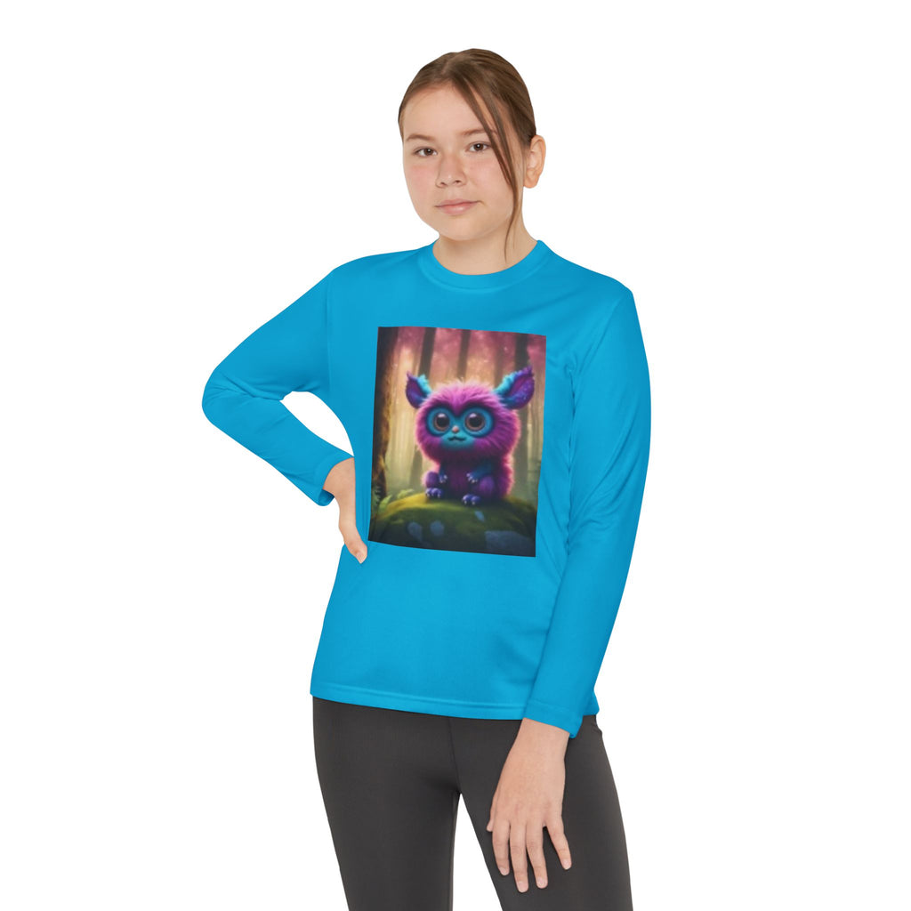 Youth Long Sleeve Tee – Cute Neon Forest Creature Graphic