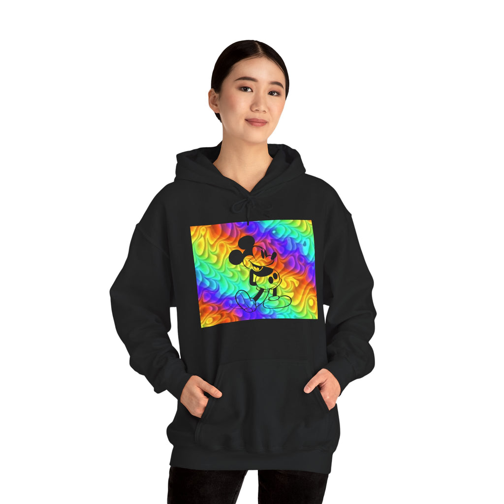 Mickey Mouse Rainbow Colors Unisex Heavy Blend Hooded Sweatshirt Warm & Cozy