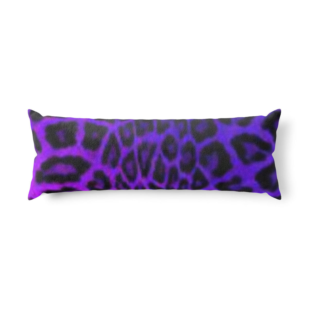 Purple Neon Cat & Landscape Body Pillow — Psychedelic Feline Bolster