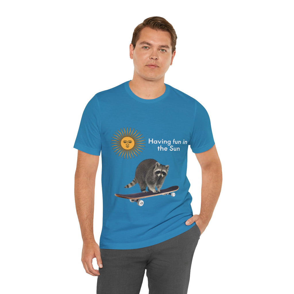 Raccoon Riding Skateboard T-Shirt — Cute Skate & Wildlife Graphic Tee