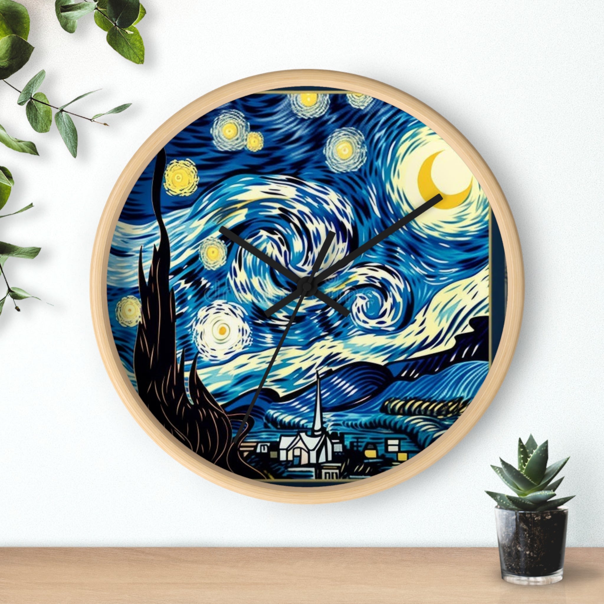 Starry Night Wall Clock — Van Gogh Style Decorative Clock