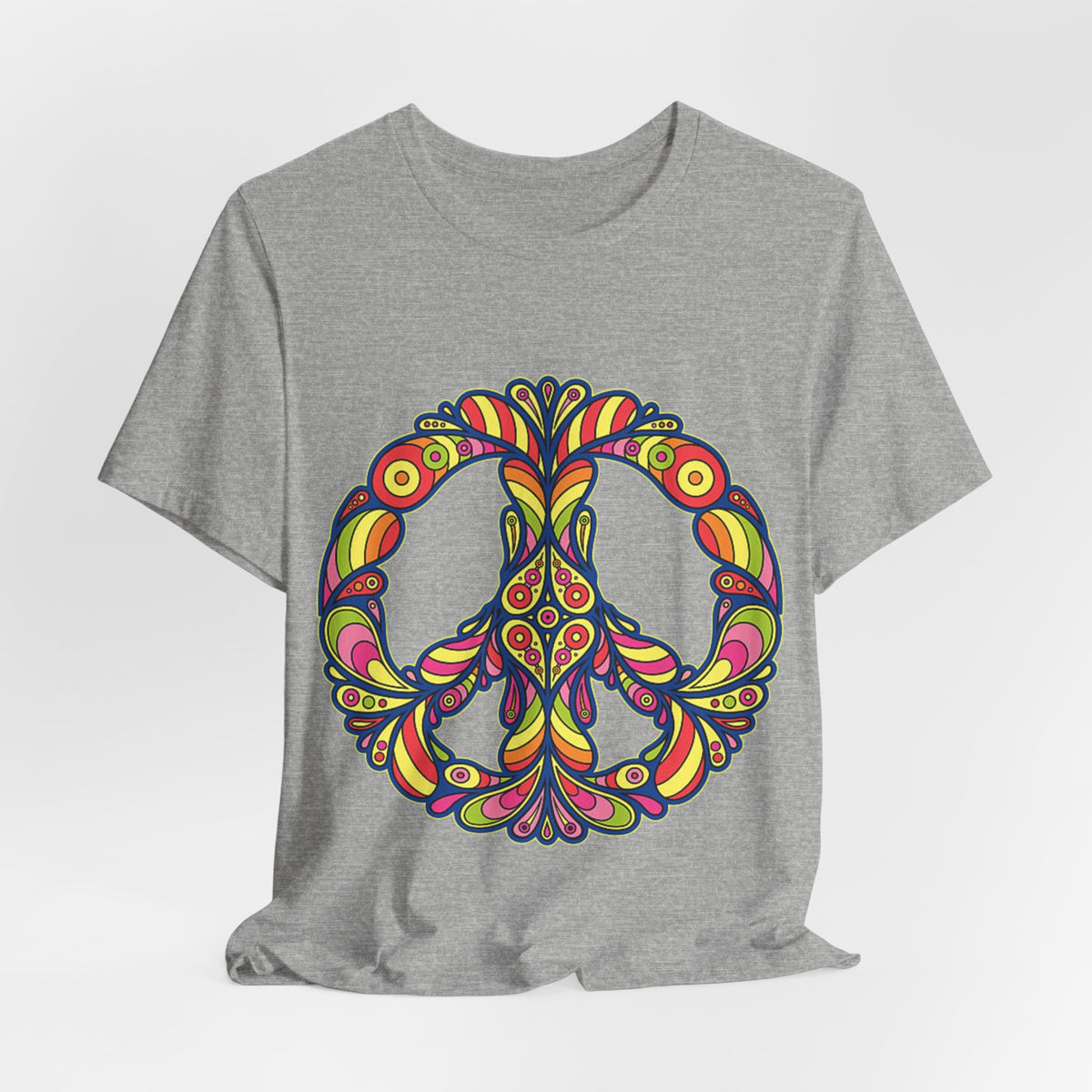 Psychedelic Floral Peace Sign T-Shirt World Peace