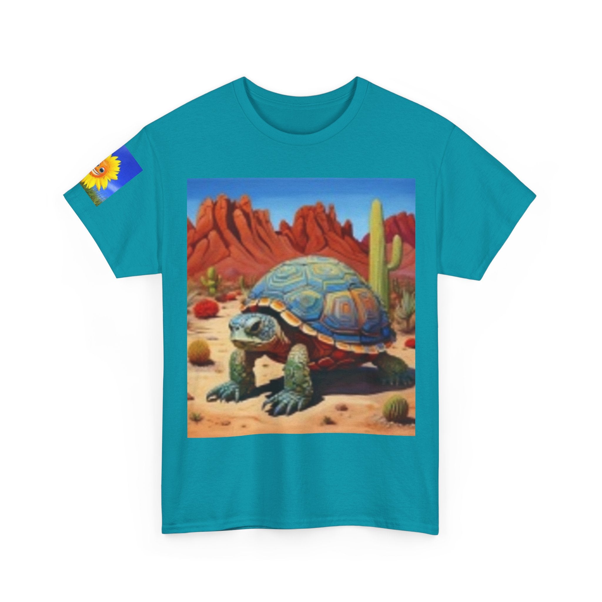 T-Shirt — Desert Turtle & Scenic River Vintage Nature Artwork