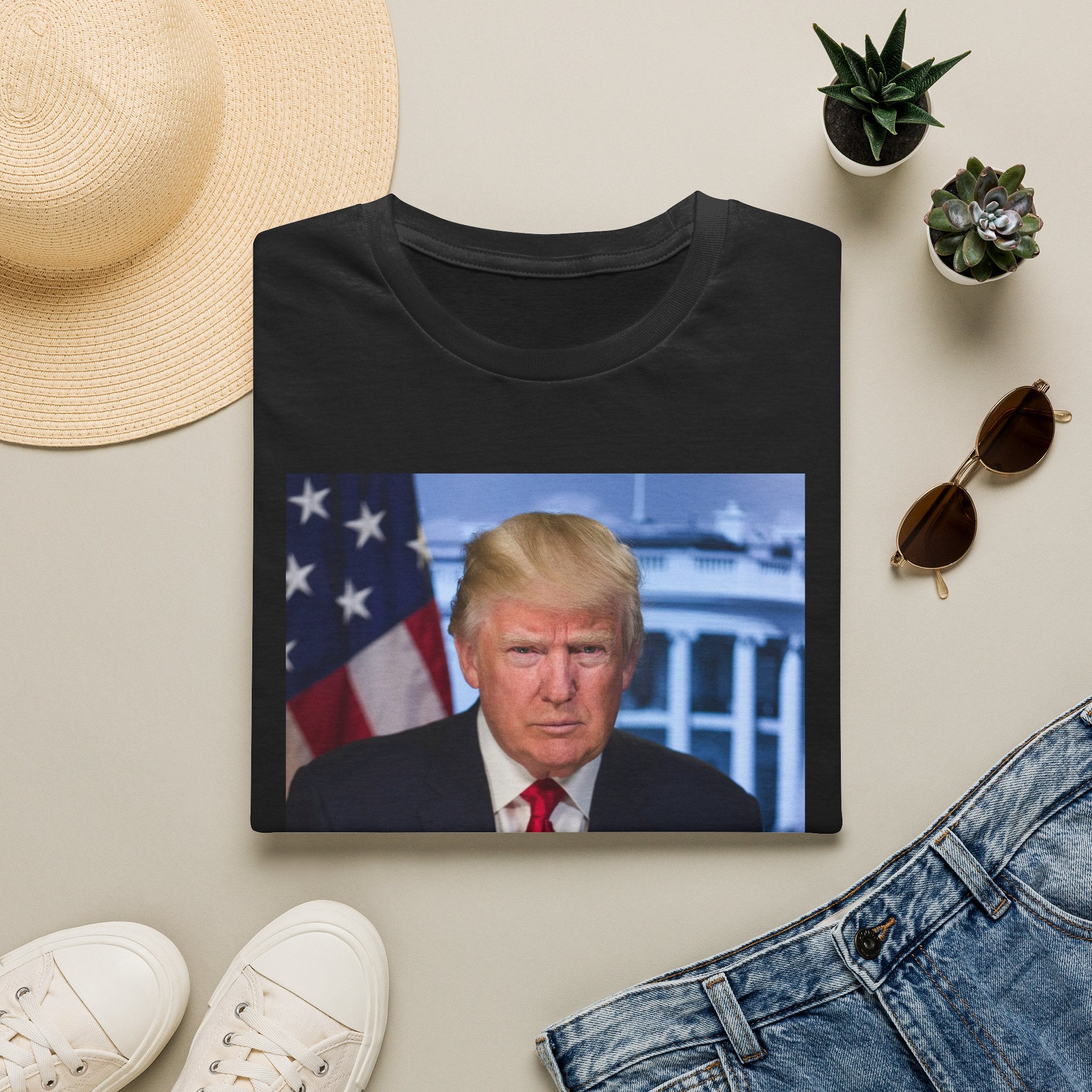 T-shirt Président Donald J TRUMP — T-shirt Drapeau Patriotique