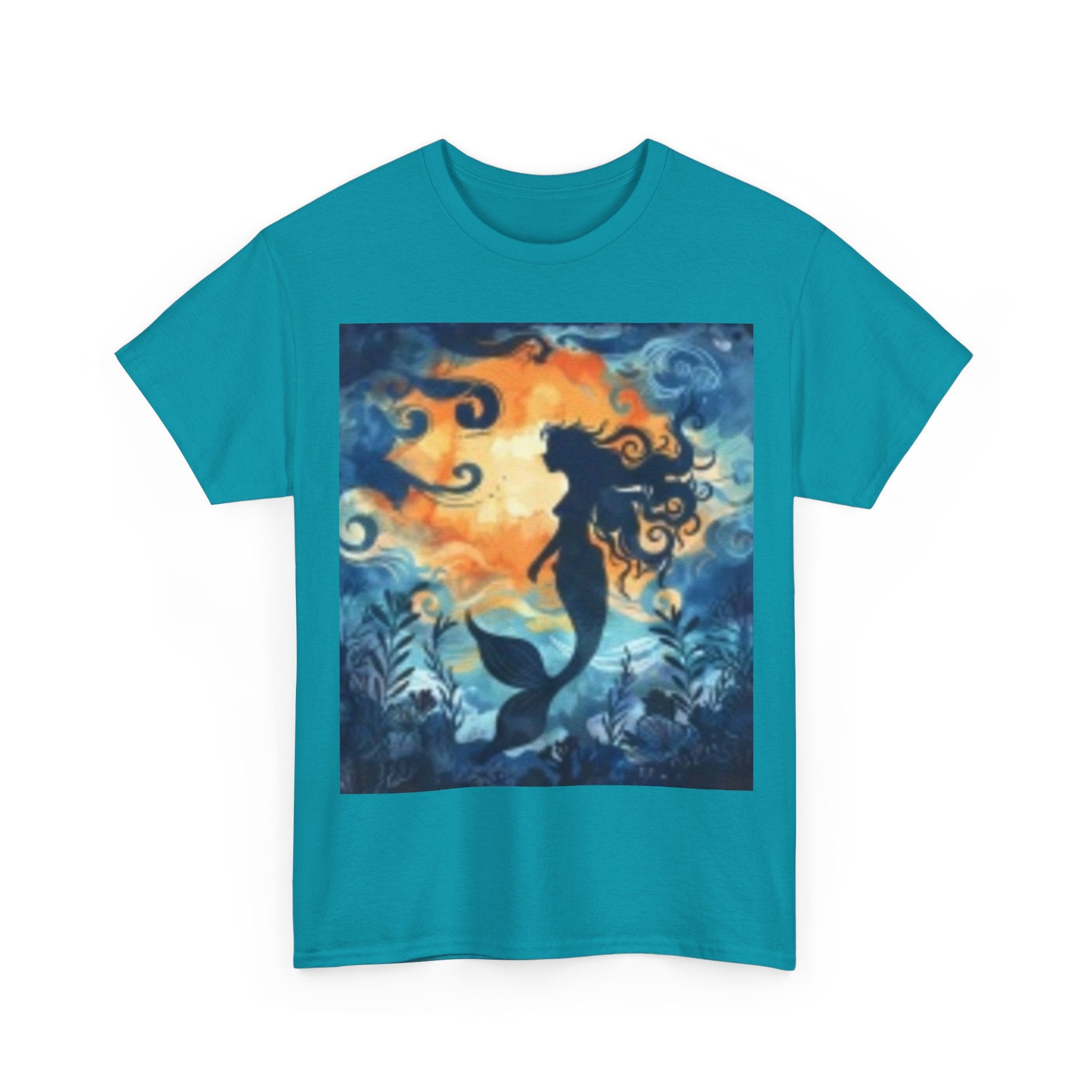 Mermaid Silhouette Tee — Ocean Moonlight Fantasy Graphic Shirt