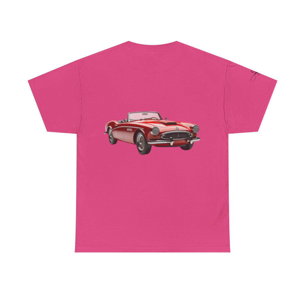 Pinup Girl Graphic T-shirt & Fast Car — Retro 1950s Bathing Beauty T-Shirt