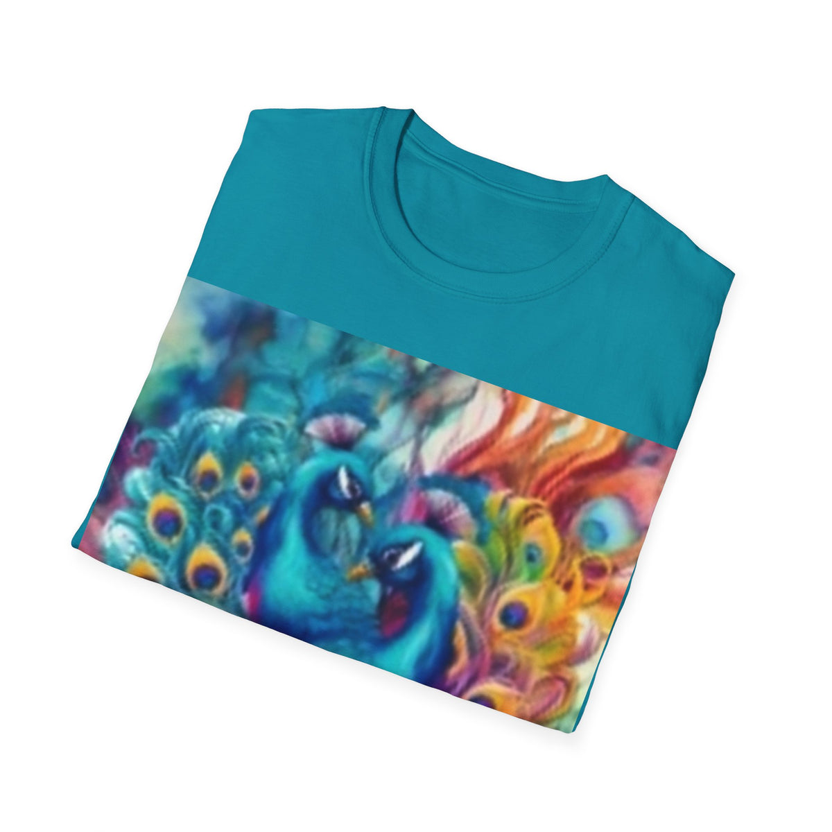 Two Peacock T-Shirt — Colorful Vibrant Peacock Art Tee
