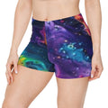 Galaxy Paint Swirl Women's Shorts — Vibrant Cosmic AOP Activewear