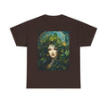 Mystic Forest Goddess T‑Shirt — Ethereal Moon & Floral Portrait Tee