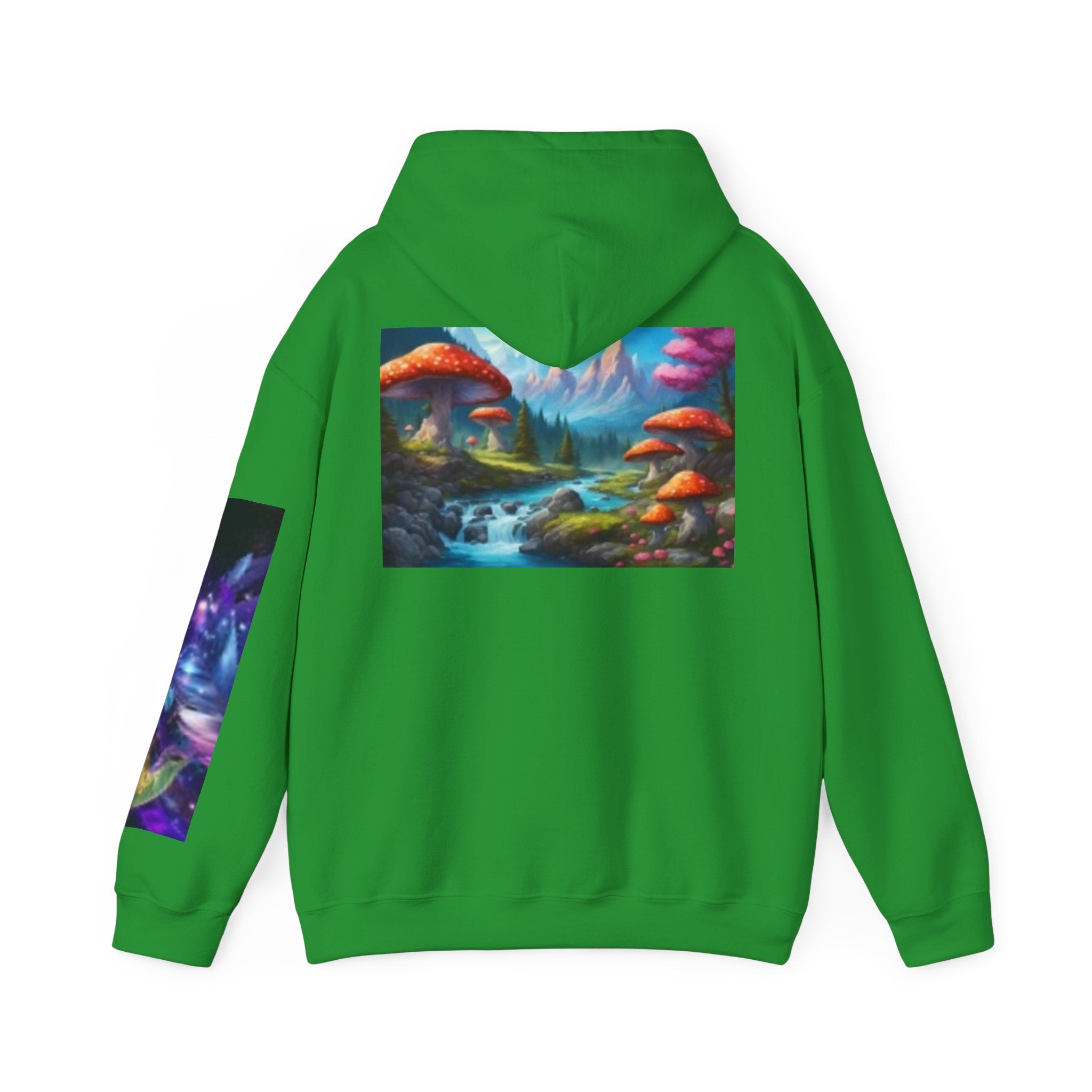 Fantasy Mushroom Landscape Hoodie — Psychedelic Forest Art Pullover