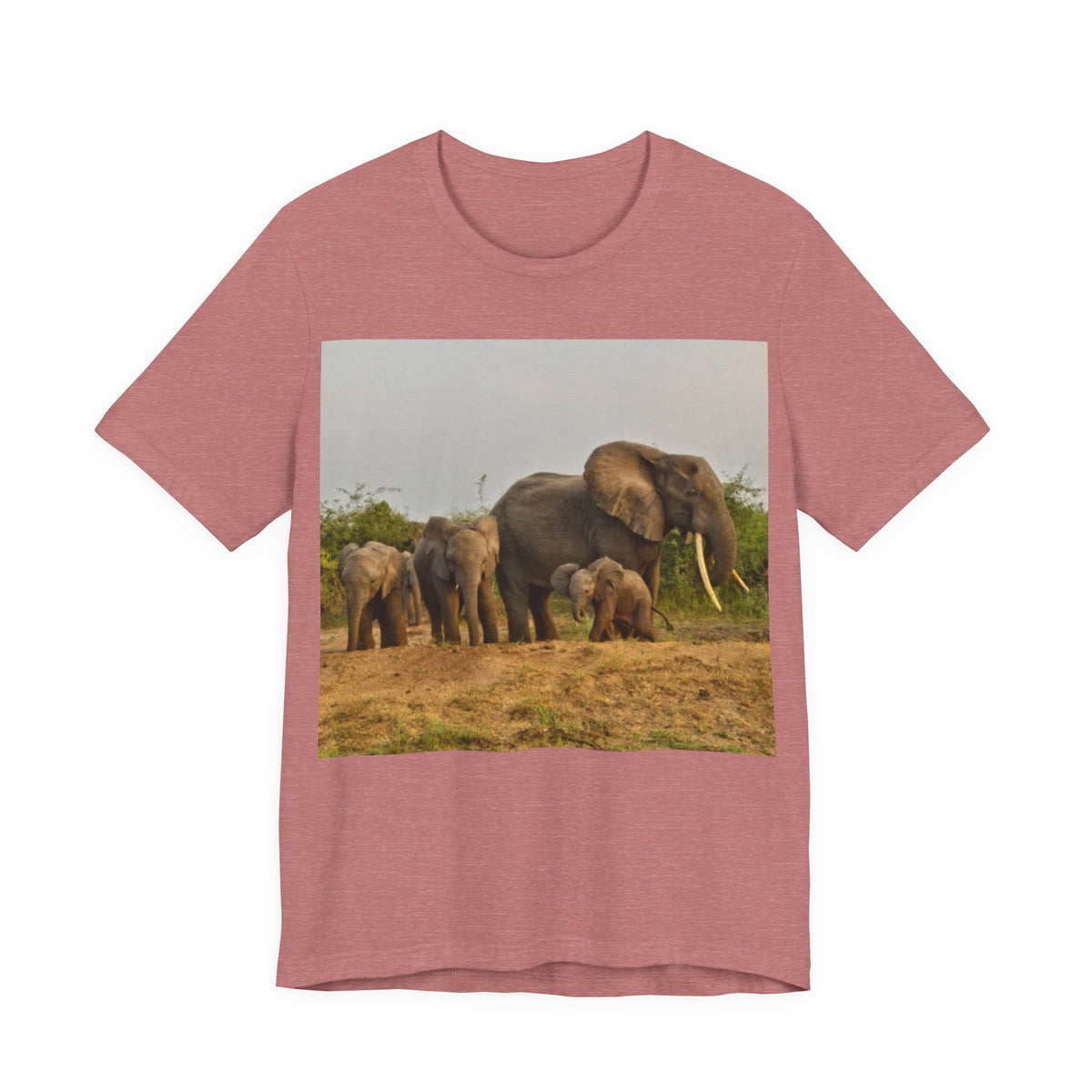 Elephant Herd Photo T‑Shirt — Wildlife Safari Tee