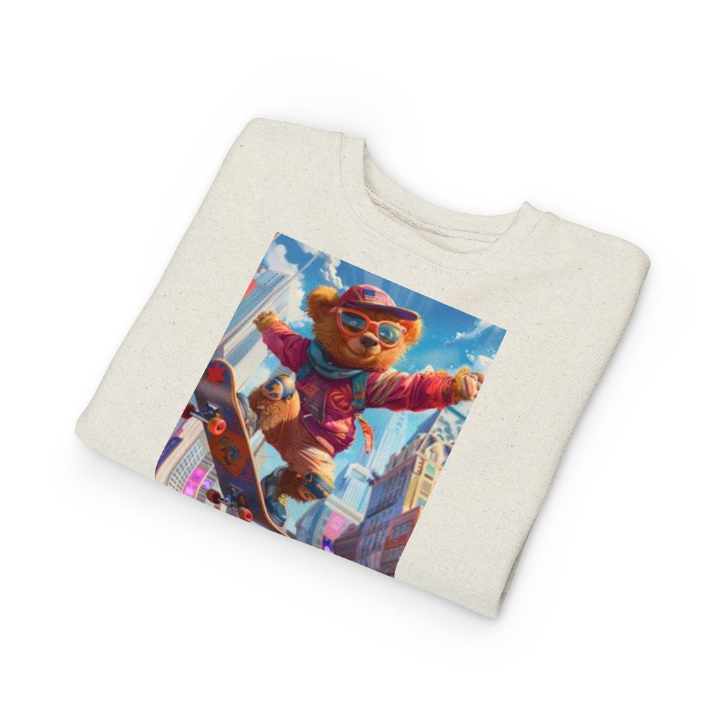 Toddler Sweatshirt — Skateboarding Bear Graphic Pullover
