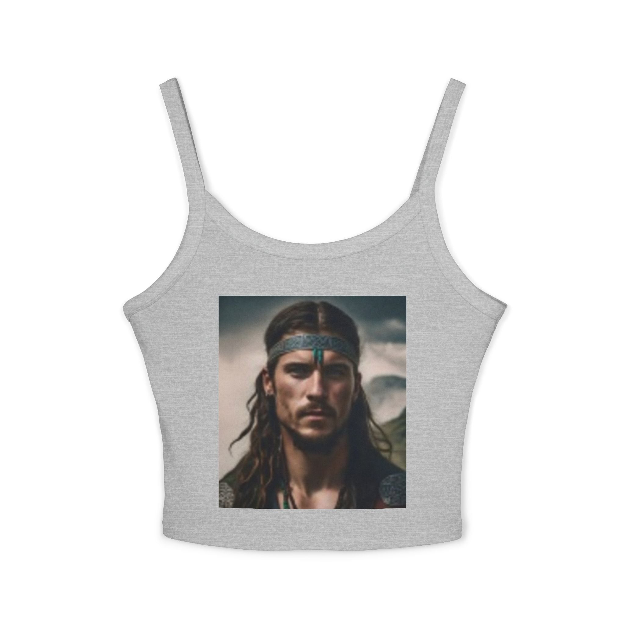 Wolf Spirit Crop Tank — Boho Native-Inspired Women's Spaghetti Strap Top