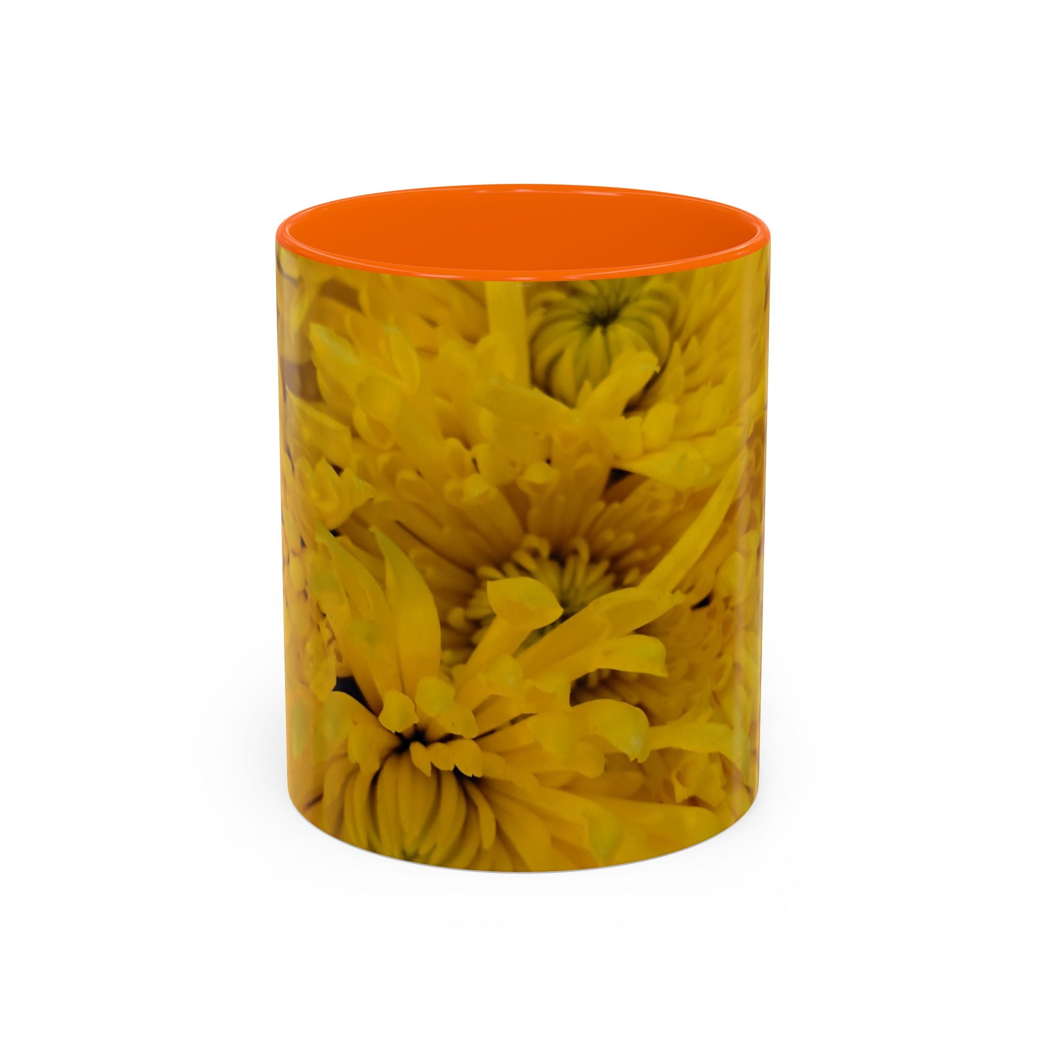 Mug à café motif chrysanthème jaune — Tasse à thé florale 11/15oz