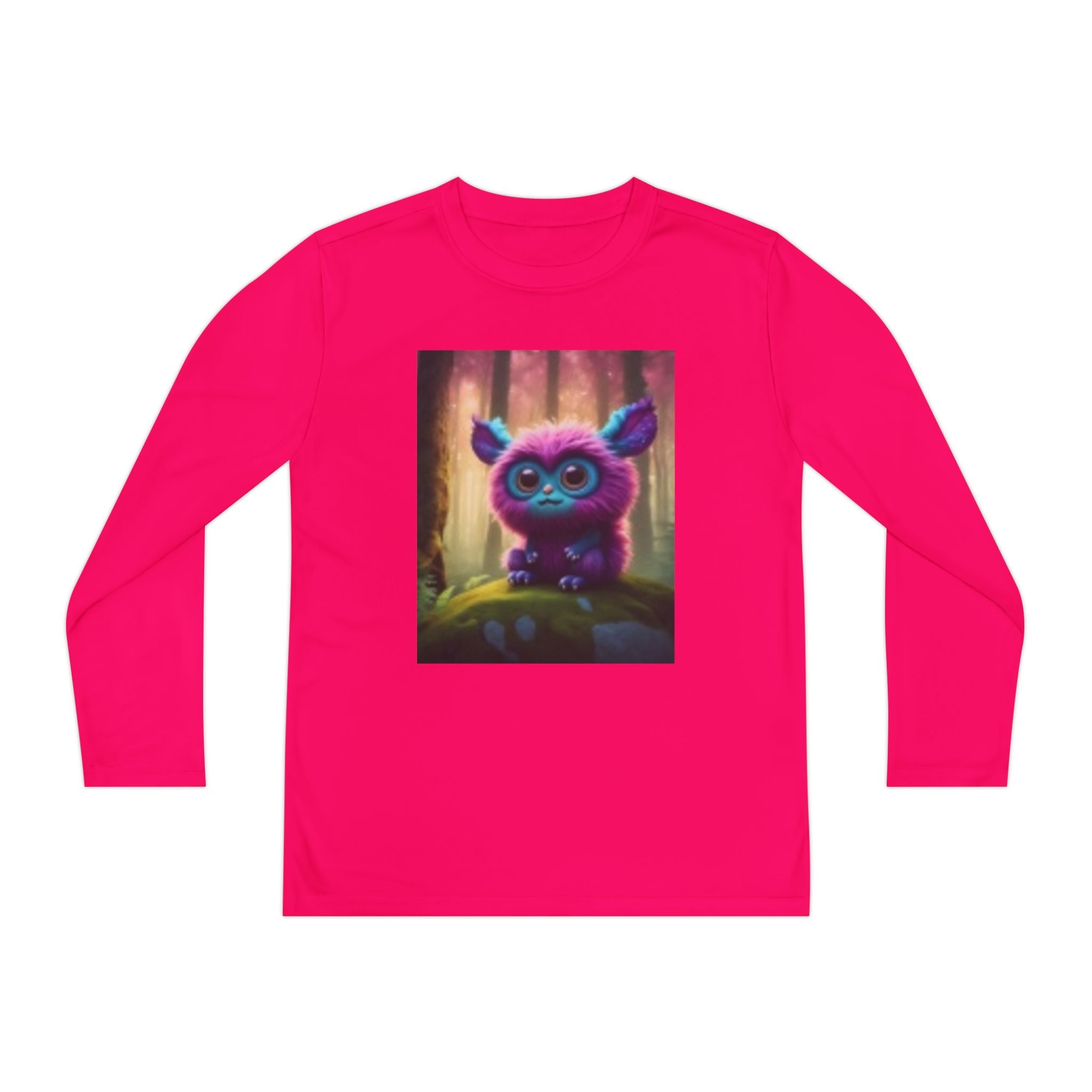 Youth Long Sleeve Tee – Cute Neon Forest Creature Graphic