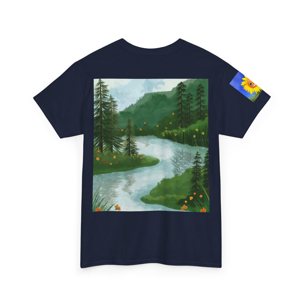 T-Shirt — Desert Turtle & Scenic River Vintage Nature Artwork