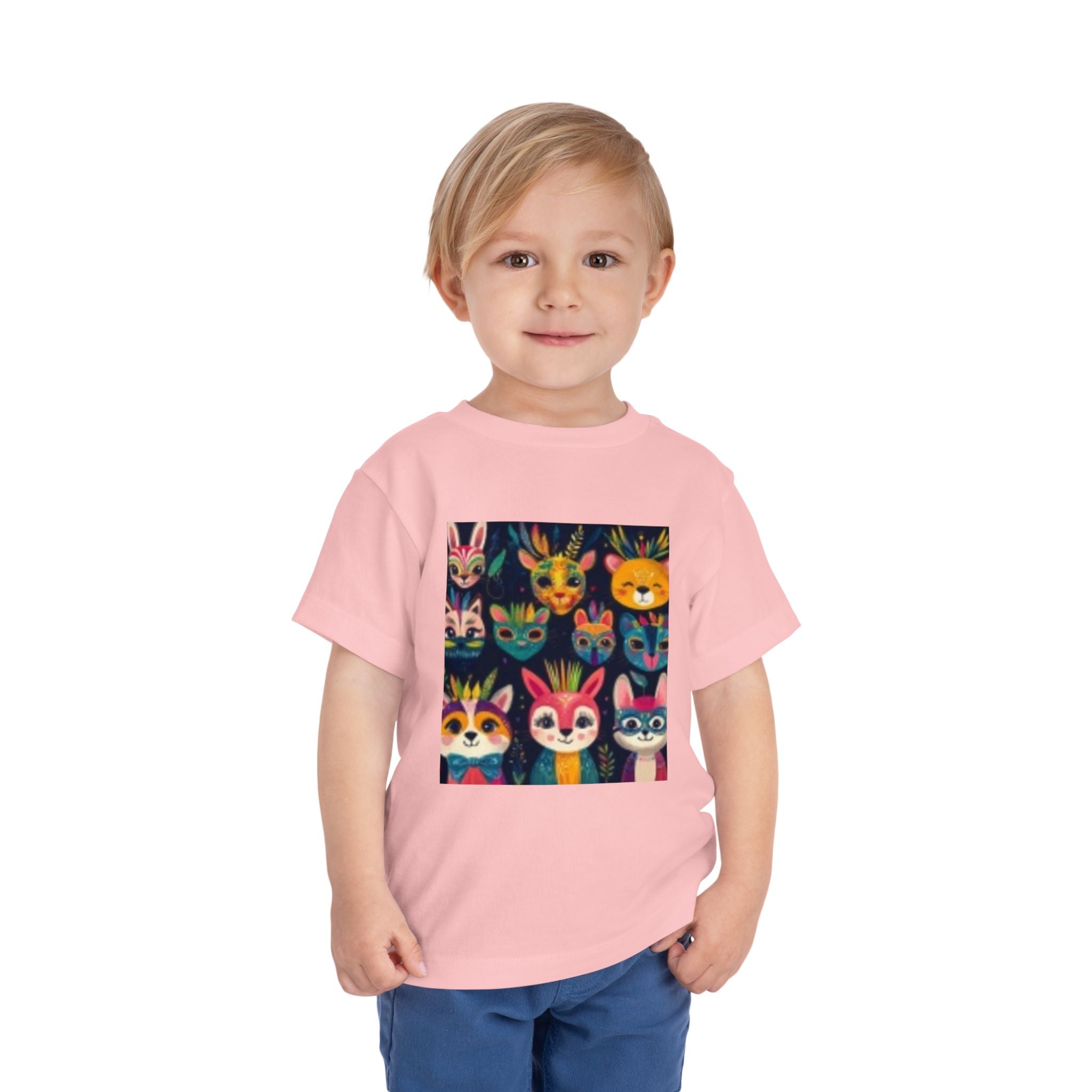 Toddler T-shirt — Colorful Forest Animal Faces Toddler Shirt