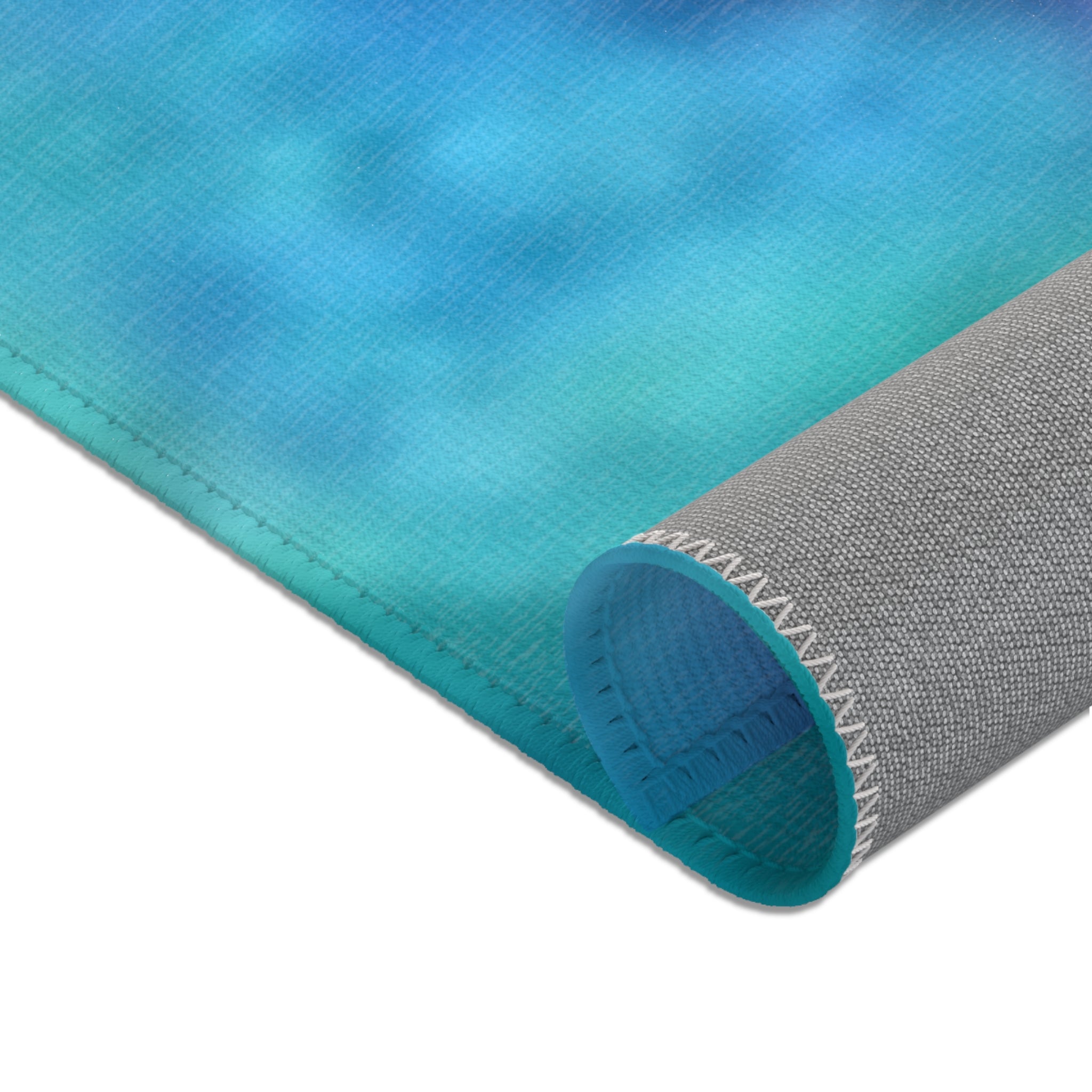 Vibrant Watercolor Area Rug — Colorful Abstract Blue Pink Green Floor Mat