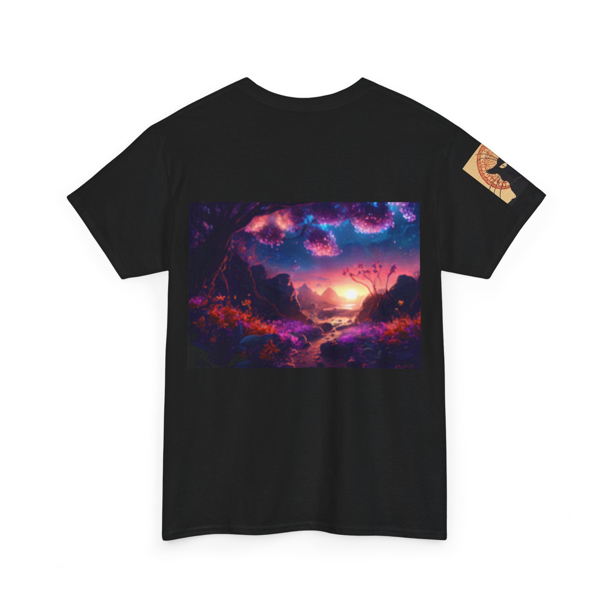 Mythic Ocean Goddess T-Shirt — Fantasy Beautiful Woman & Sunset Landscape
