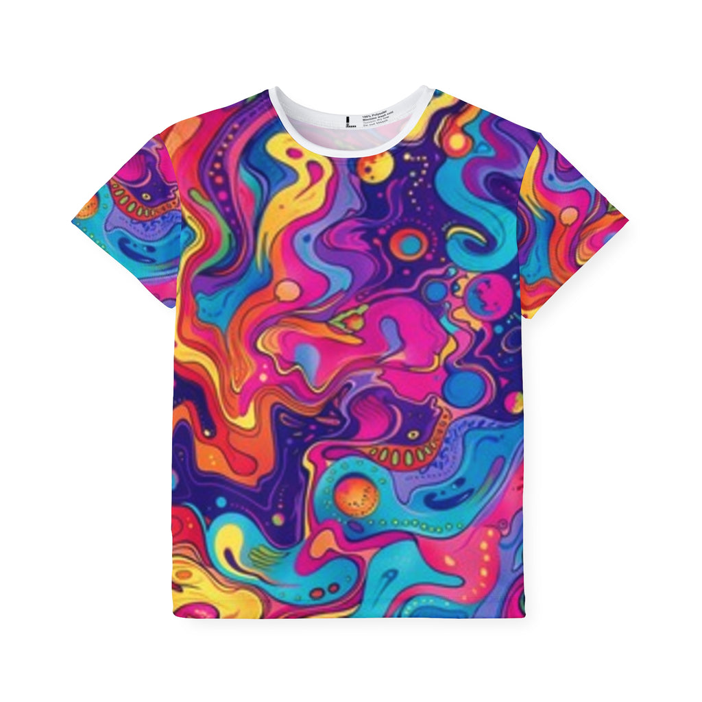 Kids Jersey — Bright Psychedelic Swirl All-Over Print