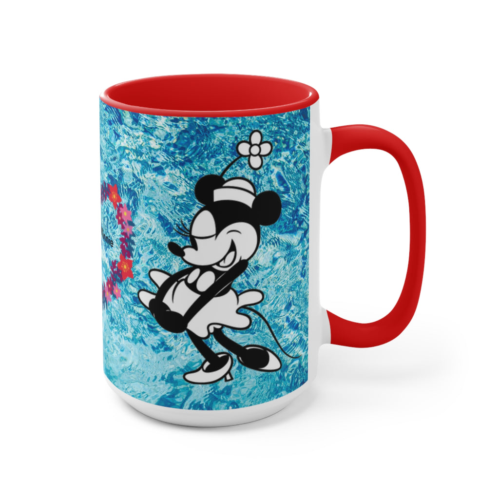 Mickey & Minnie Vibes Accent Mug — Floral Heart Retro Disney Design