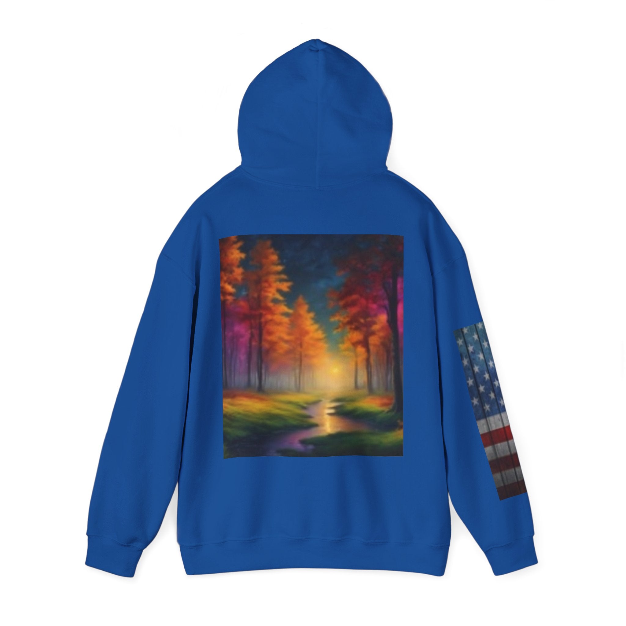 Popeye Vintage Cartoon & Colorful Forest Graphic Hoodie