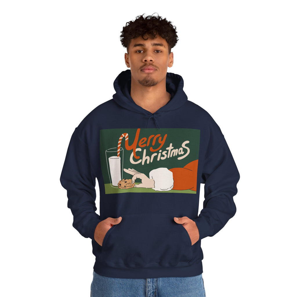 Merry Christmas Cookie & Milk Hoodie — Retro Holiday Sweatshirt
