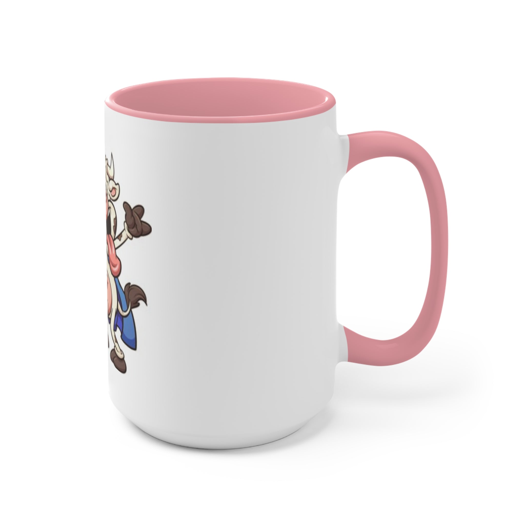 Funny Cow Beer Accent Mug — Pink Interior Coffee Cup for Farm, Brewery & Party Gifts