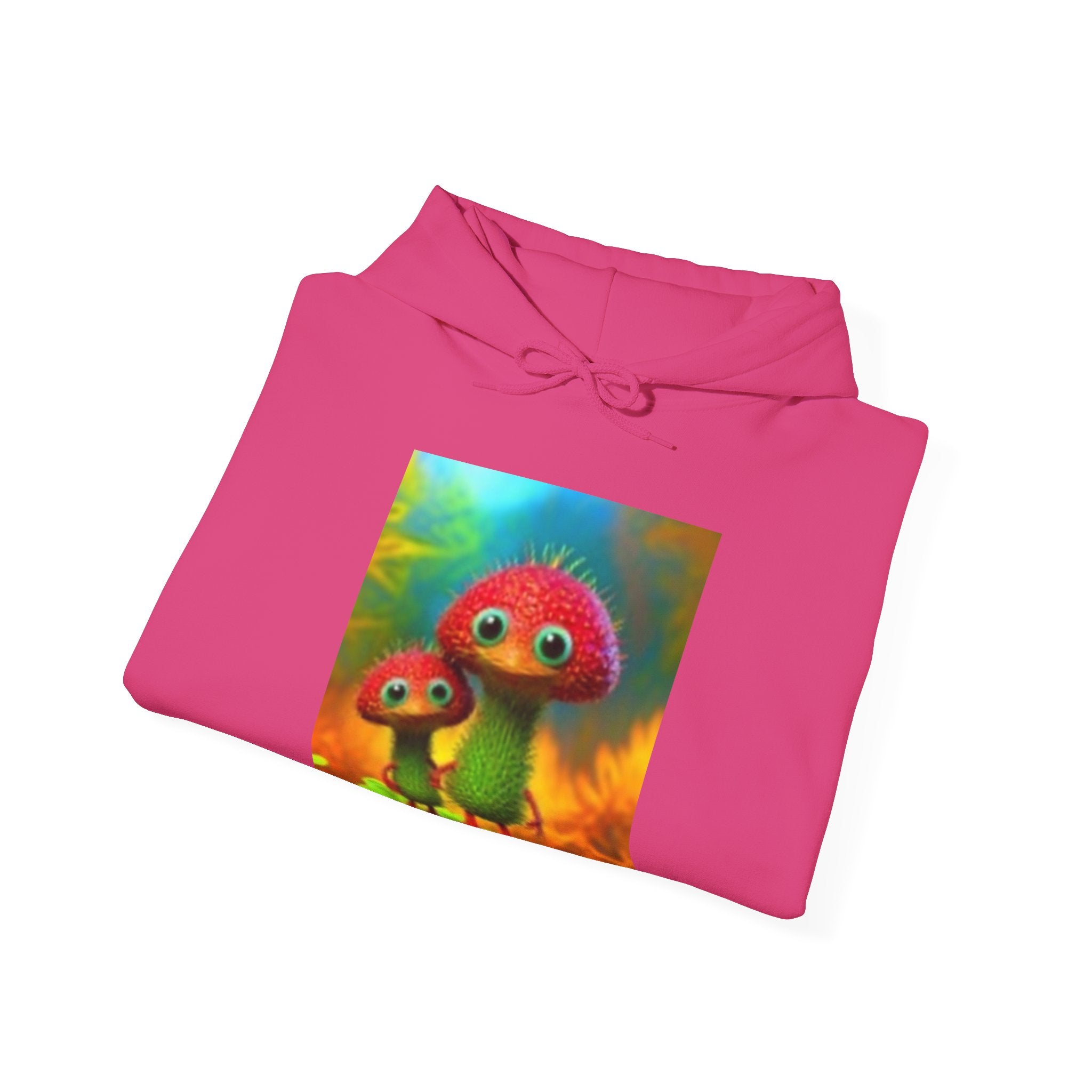 Psychedelic Mushroom Creatures Hoodie — Colorful Fractal Art Pullover