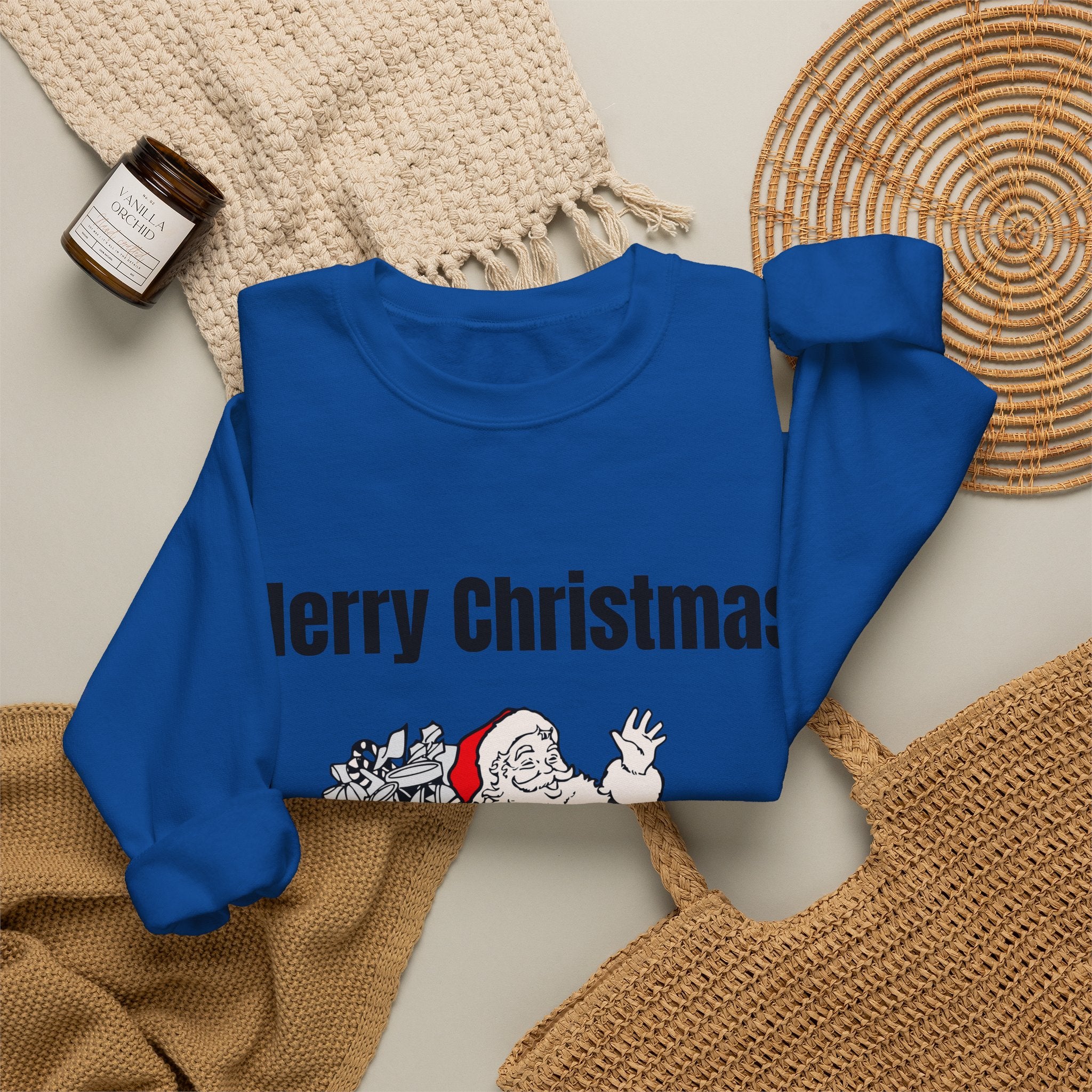 Christmas Santa Sweatshirt — Vintage Santa with Gifts Holiday Crewneck