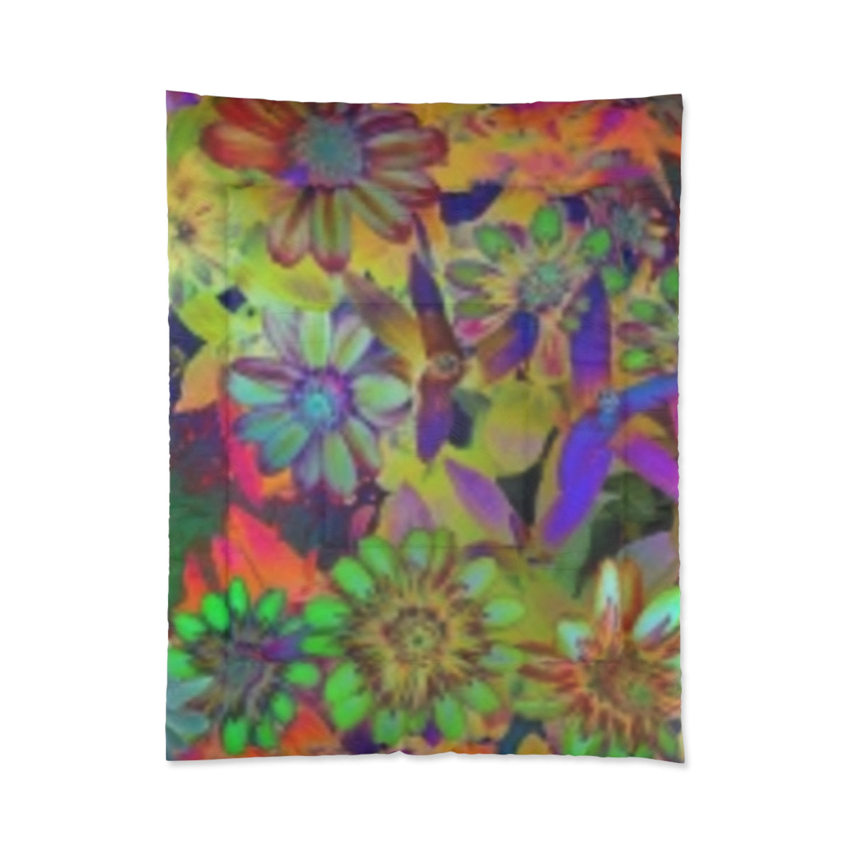 Psychedelic Floral Comforter – Vibrant Boho Flower Bedding