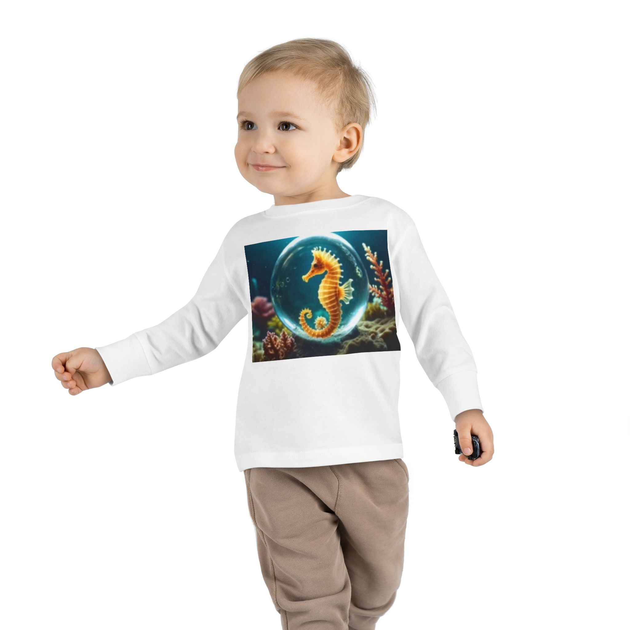 Toddler Long Sleeve T-shirt Seahorse & Clown fish and other colorful fish