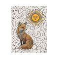 Fox Floral Velveteen Plush Blanket — Cozy Rustic Woodland Throw