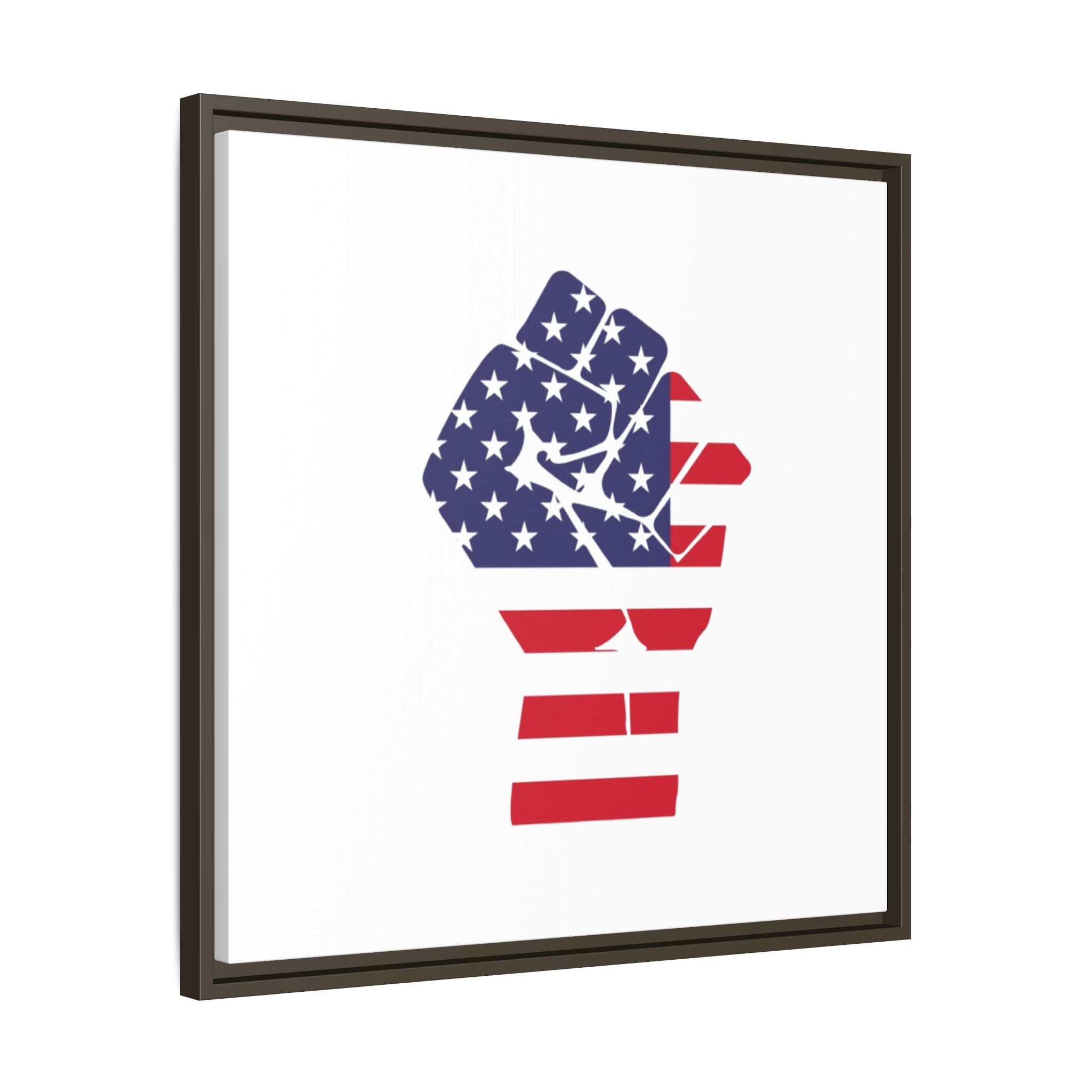 Framed Canvas Print – American Flag Fist Wall Art