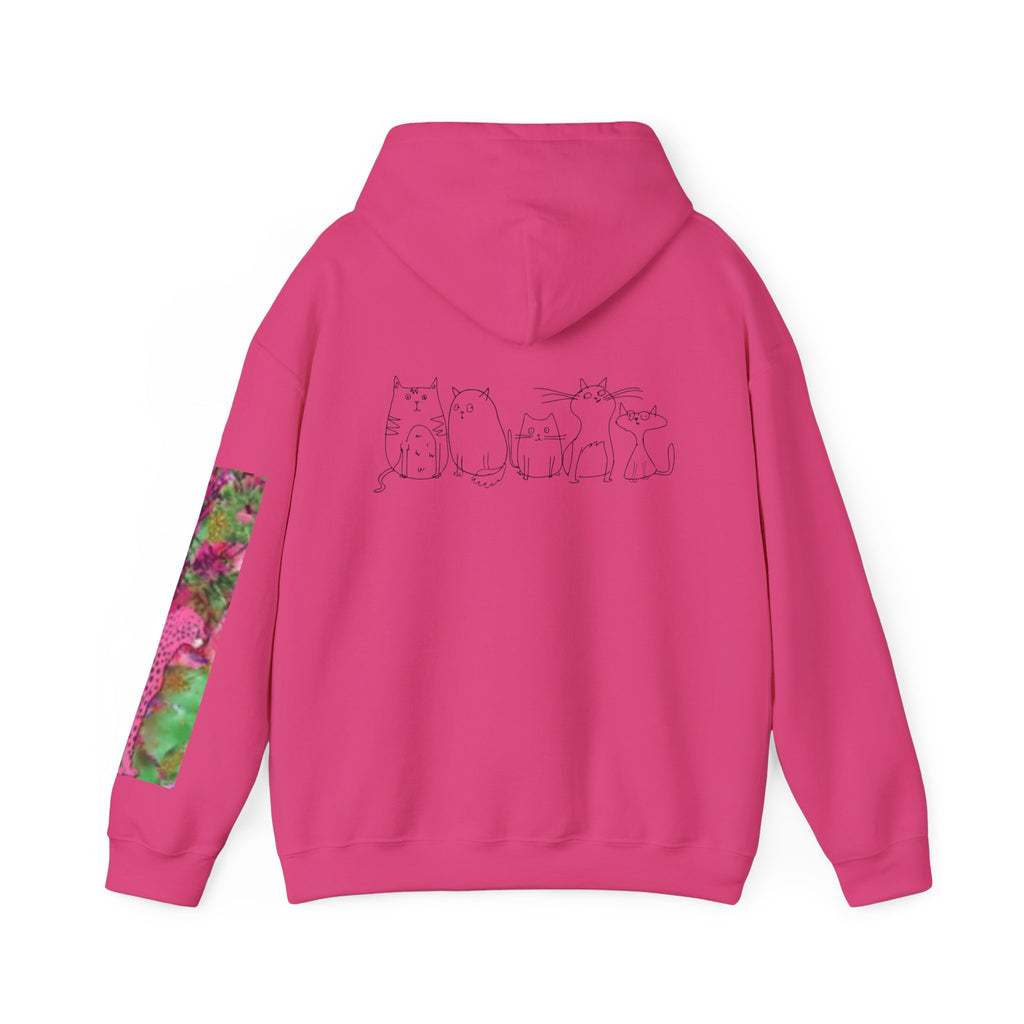 Cat Crew Hoodie — Colorful Curious Cats Graphic Sweatshirt