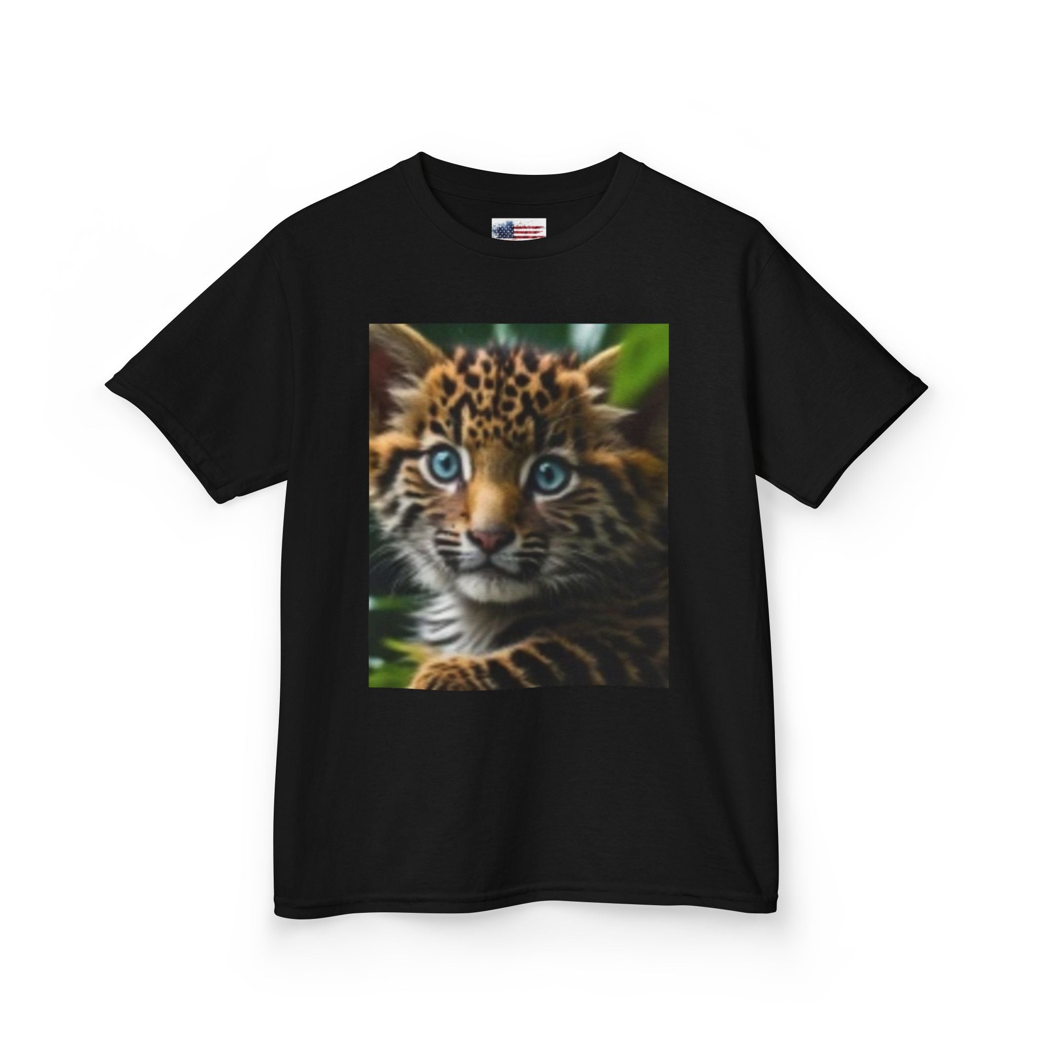 Kids Leopard Cub T-shirt — Colorful Leopard Print Back