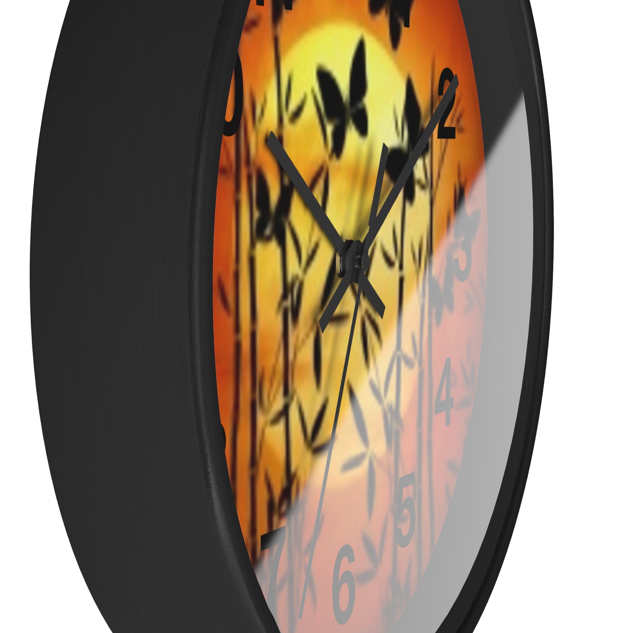Butterfly Sunset Wall Clock — Bamboo Silhouette Home Decor
