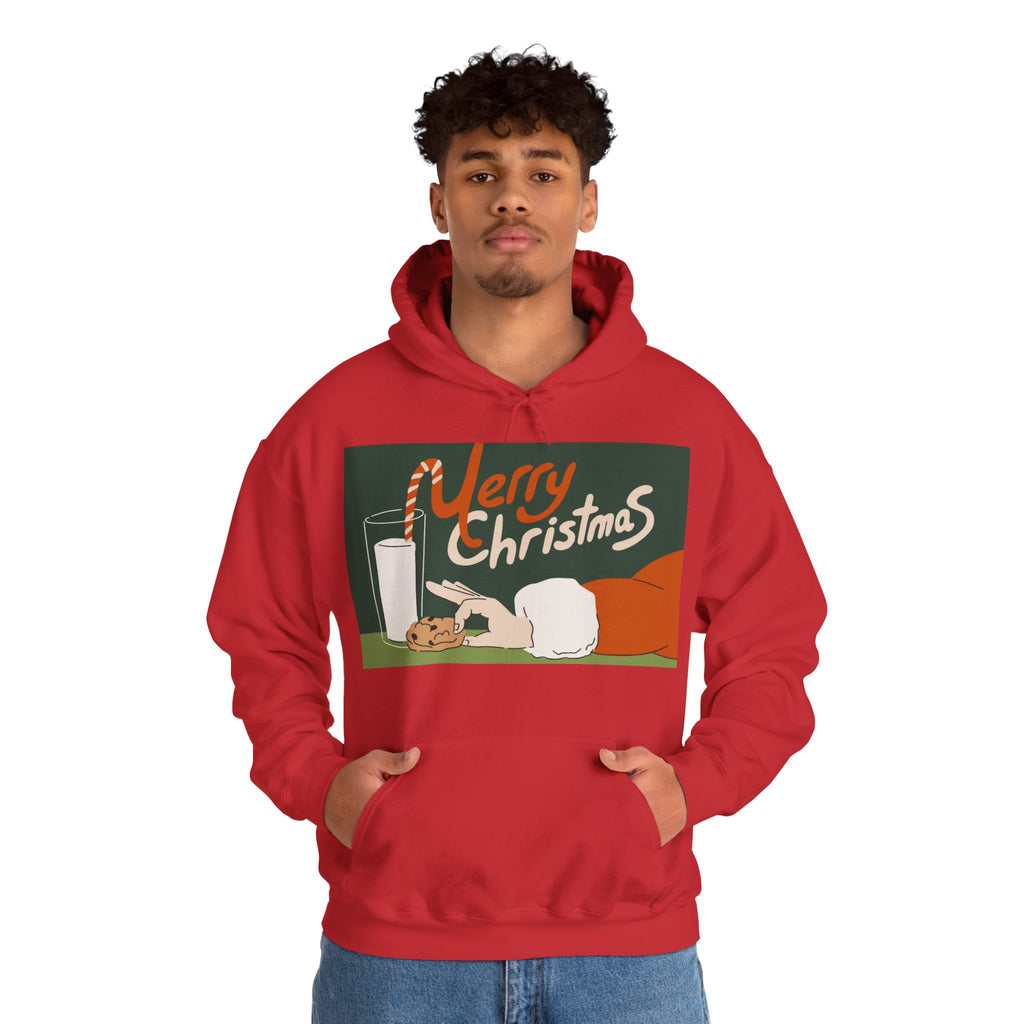 Merry Christmas Cookie & Milk Hoodie — Retro Holiday Sweatshirt