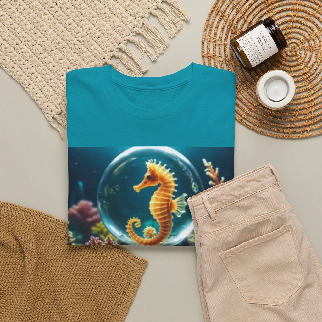 Seahorse Bubble & Facts T‑Shirt — Cute Marine Life Graphic Tee