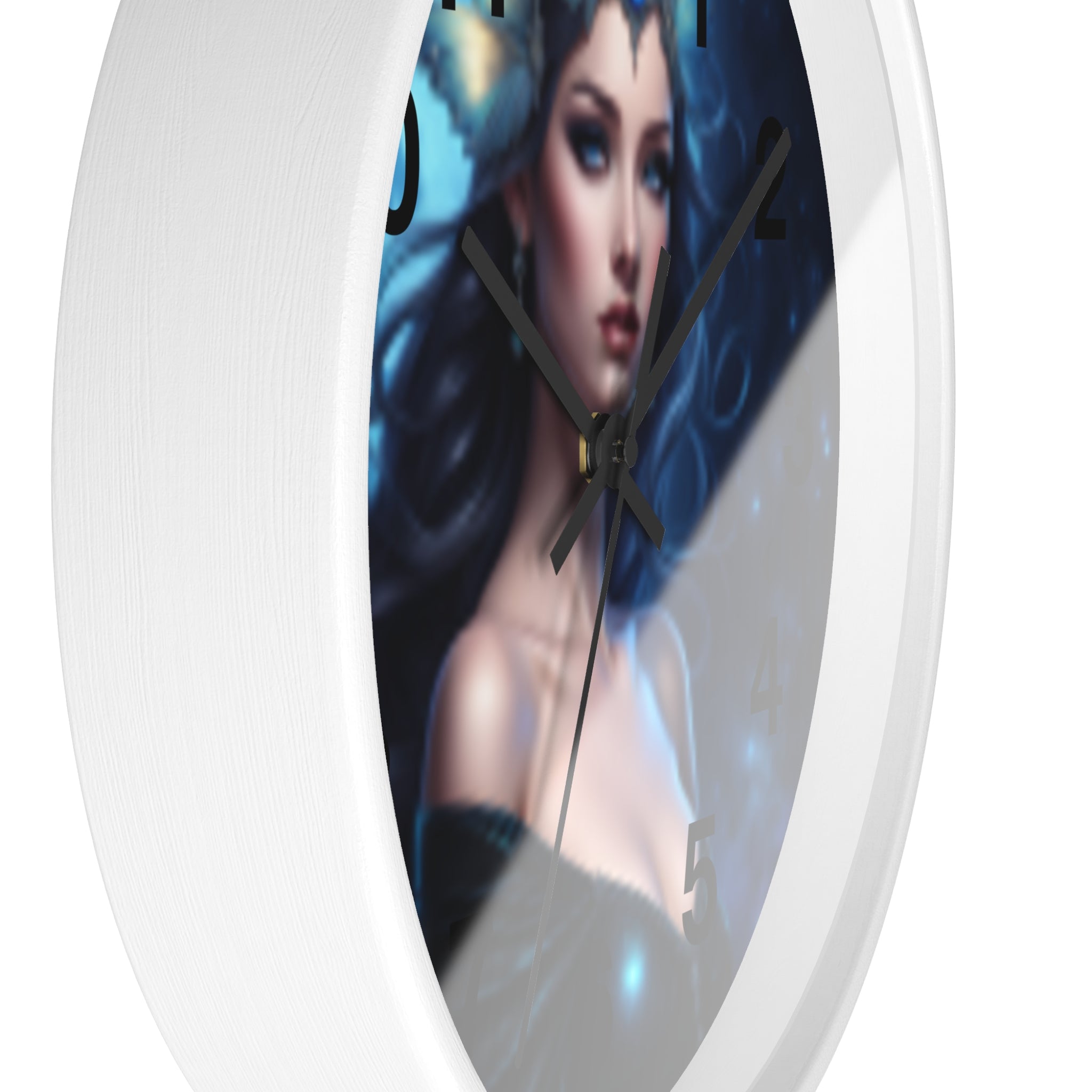 Moonlit Sorceress Wall Clock — Fantasy Goddess Decor