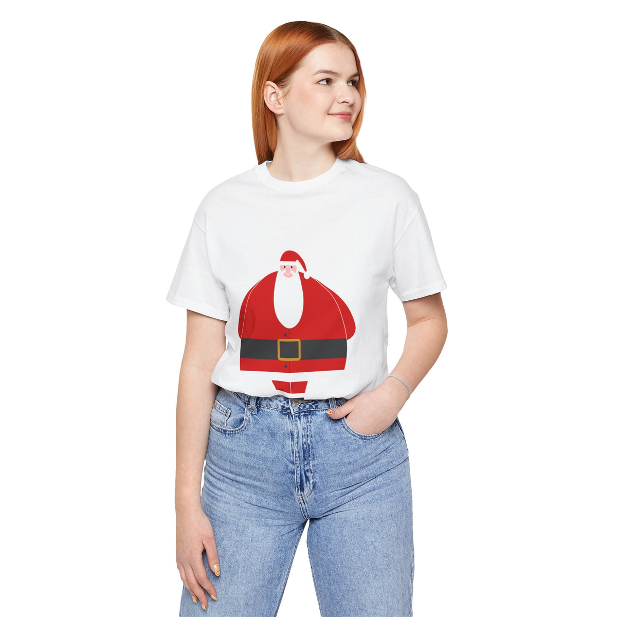 Santa Claus Graphic Tee — Cute Round Santa Christmas T-Shirt