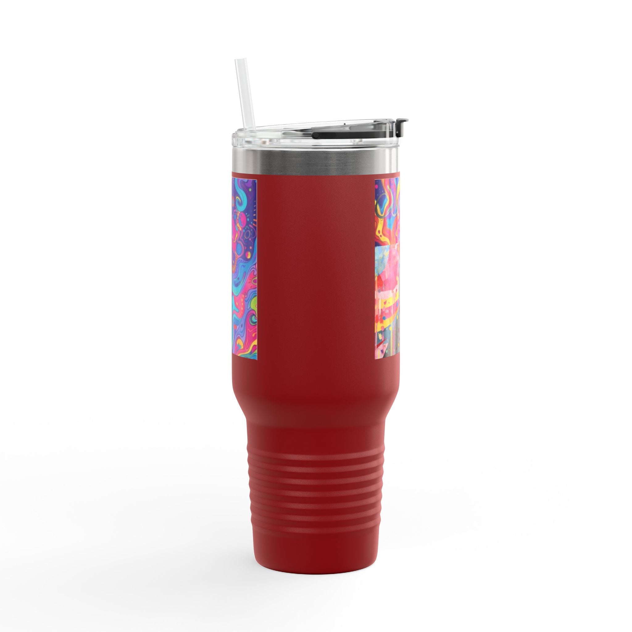 Black Cat & Psychedelic Colors Insulated Travel Mug, 40oz Fabulous Gift!