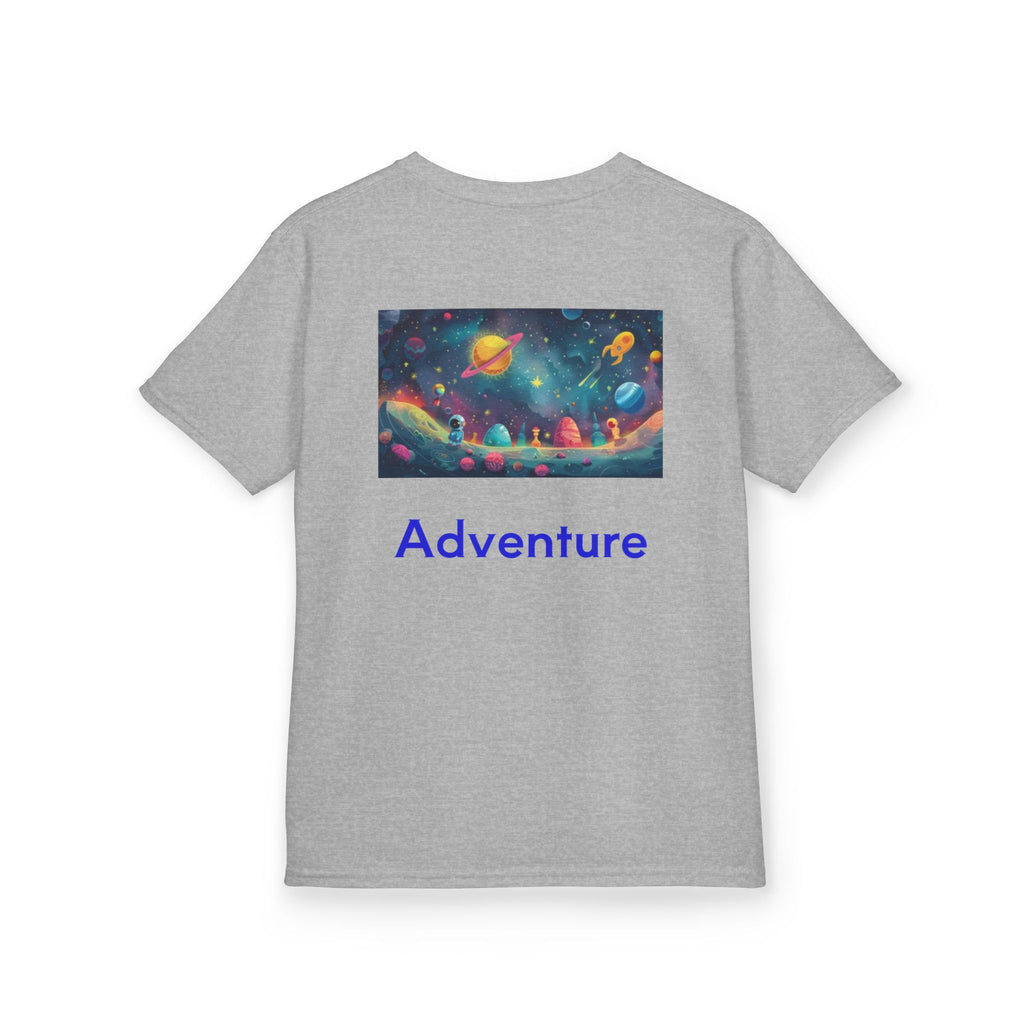 Kids Rocket Space Tee — Colorful Planets & Rocketship Shirt for Young Astronauts