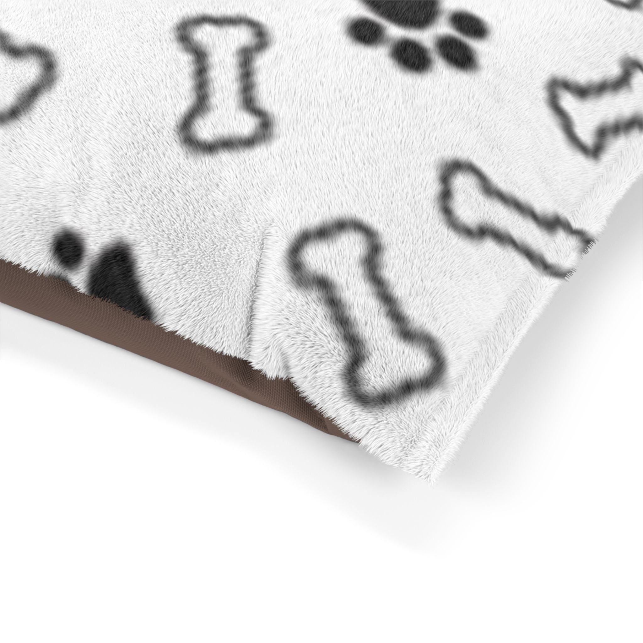 Plush Paw & Bone Pet Bed — Cozy Sherpa Dog/Cat Cushion